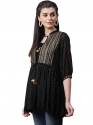 Buy Ahalyaa Black Printed Tunic Top At Wholesale thumb 3
