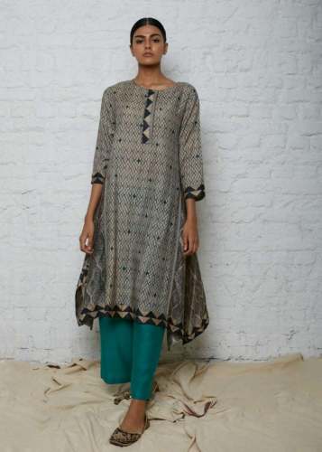 Buy Fancy Ladies Chanderi Kurt At Wholesale Rate
