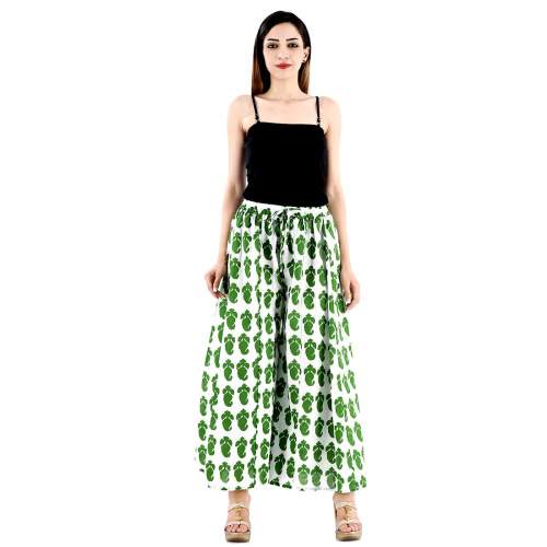 Krishna Jaipuri Regular Fit Green Women Palazzo by Krishna Mehta