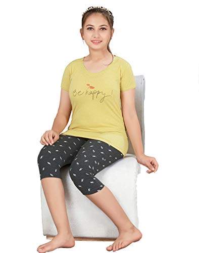 South India SHOPPING MALL Mustard Girls Capri Set by South India SHOPPING MALL