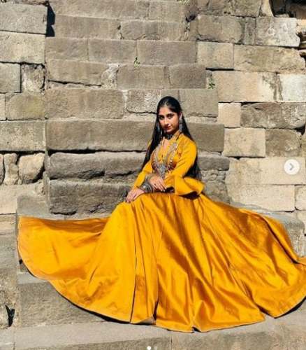 Party Wear Yellow Silk Ethnic Gown