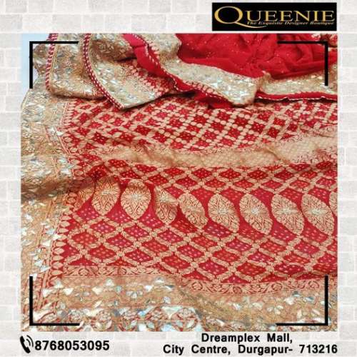 Bridal wear Heavy Banarasi Gharchola Saree by Queenie