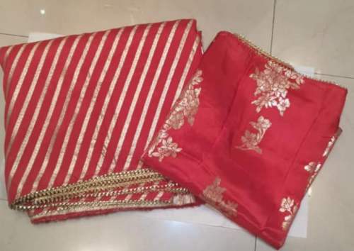 Leheriya Design Pure Muga Silk Saree by Queenie