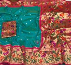 Paithani weaving silk sarees by Queenie