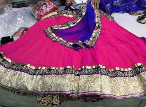 Stunning Pink and Blue Fancy Lehenga Choli  by Kanta Cloth Store