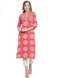 Get Indibelle Brand Rayon Straight Kurti At Retail