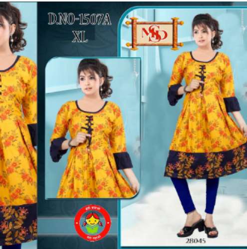 Regular Wear Frock Style Kurti by Addicto