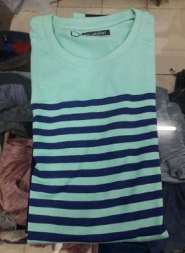 Round Neck Striped Design T shirt for Men by RAJ Factory Outlet