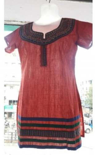 Plain Short Cotton Kurti  by Ruts Creation