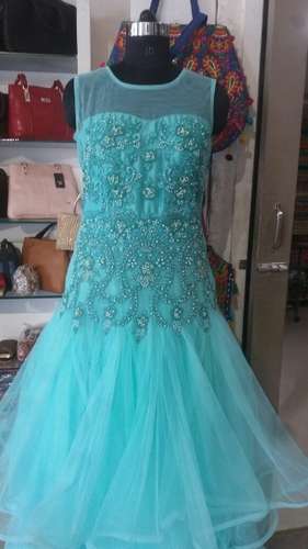 Net Embroidered Design Ladies Dress by Bhagwati Vastram