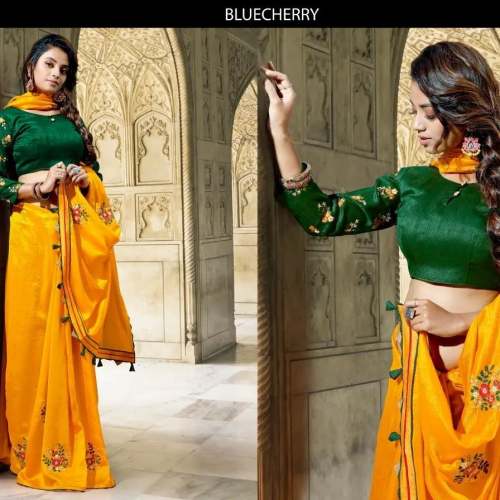 Trendy Saree With Designer Blouse  by Vishal Silk Palace