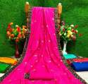 pretty-pink-fancy-saree-with-black-border