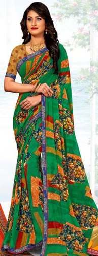 Festive Wear Multi Green Printed Saree  by Sagar Sarees