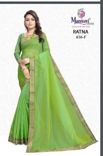 Plain Lace Broder Saree At Wholesale  Rate by Sagar Sarees