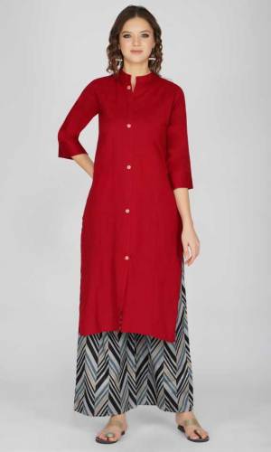 Buy Straight Cotton Kurti Palazzo Set By Ratan by Ratan