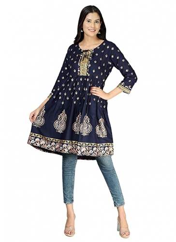 Get Rayon Short Hand Worked Kurti By ALASHA Brand by Alasha