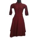 maroon-plain-western-midi-dress