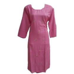 Regular Wear Plain Cotton Kurti 