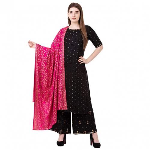 Buy Rayon Printed Kurti Palazzo Set By Wiziwish by Wiziwish