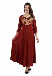 Buy WiziWish Brand Rayon Embroidered Kurti