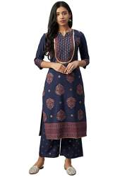 Buy Blue Printed Kurti Palazzo Set By ZIYAA Brand
