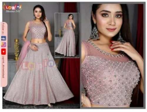 Designer embroidered Crop Lehenga by Amar Cloth Stores