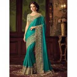 Embroidered Border Work Designer Saree