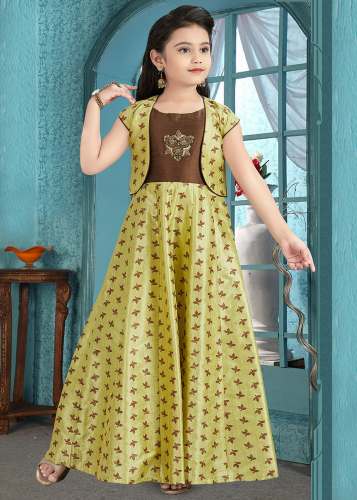 Designer Printed Koti Style Gown  by Bombay Fashion