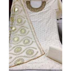 Un stitch salwar suits with embroidered Dupatta 