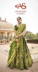 New Green Embroidery Lehenga Choli For Women