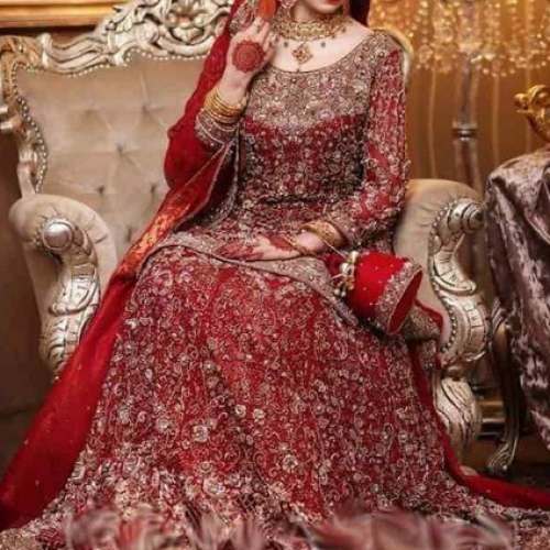 Heavy Red Pakistani Bridal Lehenga  by Wedding Couture