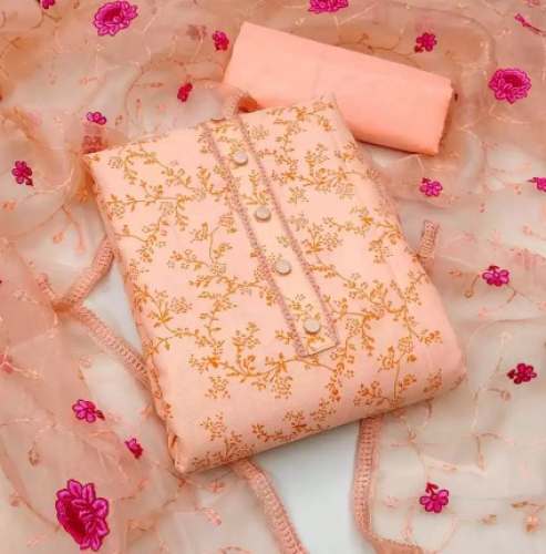  Libas New Cotton Embroidered Dress Material   