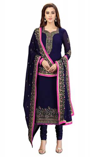 Panash Trends Georgette Embroidery Dress Material