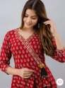 Printed Flared Sleeves Gotta Patti Anarkali Kurti thumb 1