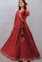 Printed Flared Sleeves Gotta Patti Anarkali Kurti thumb 4