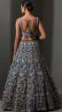 Yale Blue Embroidered Organza  Designer Lehenga thumb 4