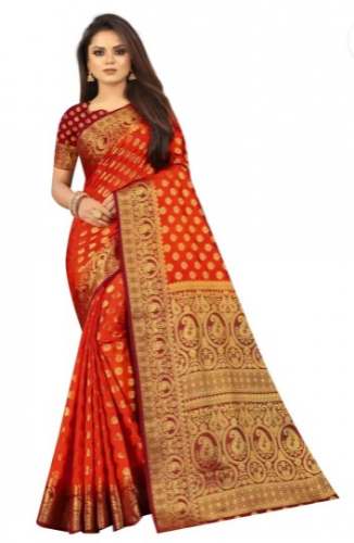 Woven Designer Banarasi Cotton Silk Saree 