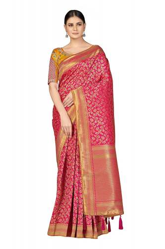 Womens Banarasi Silk Tussle Saree  by Sagun Saree Showroom