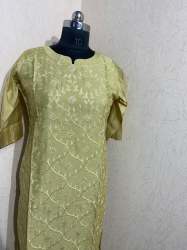 Embroidered Pure Chanderi Kurti 