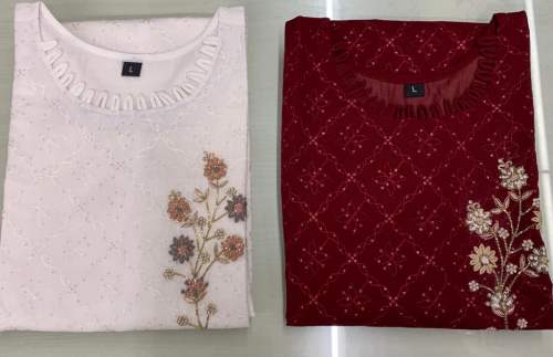 Ladies Hand work Cotton Kurti