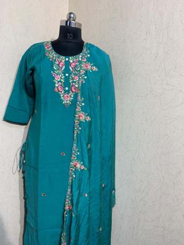 Modal Embroidered Kurti Pant Set  by tarangg lifestyles