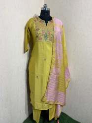 Modal Silk Hand Work Kurti Pant Set 