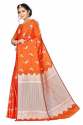 Fancy Orange Designer Silk Saree