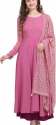 Plain Anarkali Suit With Fancy Dupatta 