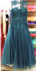Party wear Net Embroidered Gown 