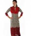 Designer Neck With Block Printed Kurti
