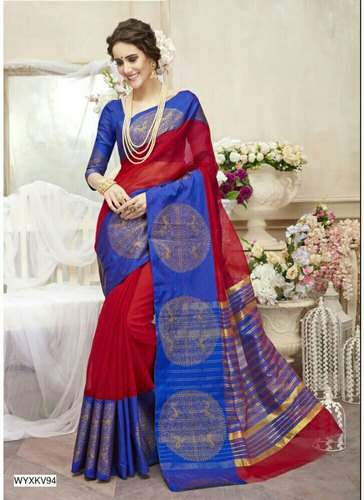 Heavy Border Print Designer Silk Saree by Dipu Garments