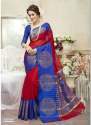 Heavy Border Print Designer Silk Saree
