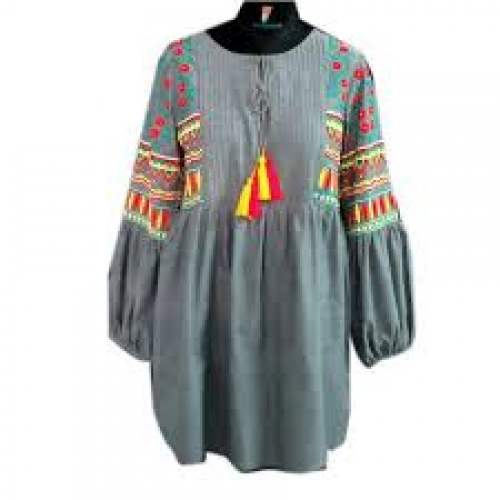 Fancy Embroidery Work Tunic Top  by Rosery Ladies Shopping