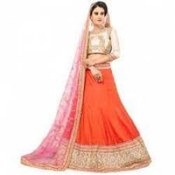 Designer Taffeta Border Lace Work Lehenga 